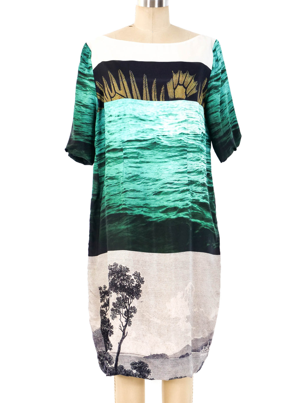 SALE！【DRIES VAN NOTEN】シルクブレンドギャザーミディドレス arcadeshops.com-2088511_1024x.