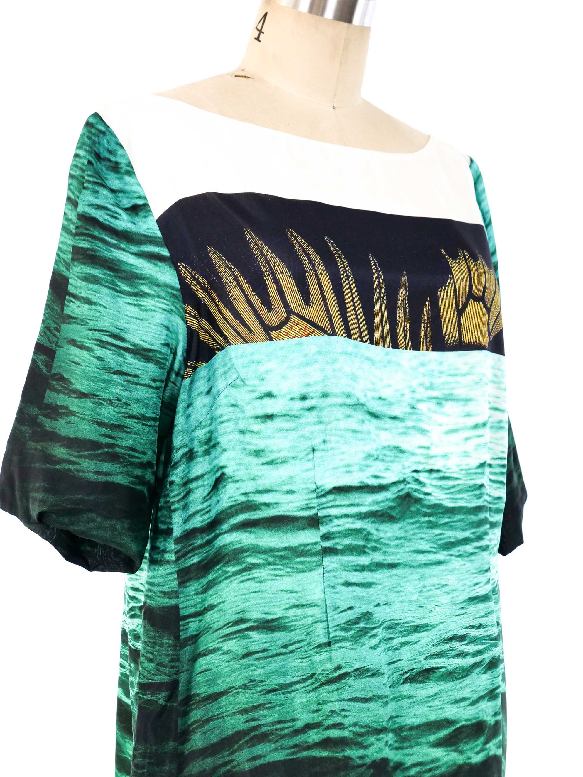 送関込【Dries Van Noten】Printed evening dress ワンピース Dries Van Noten Ruched Printed Cotton-Poplin Midi Dress | eBay