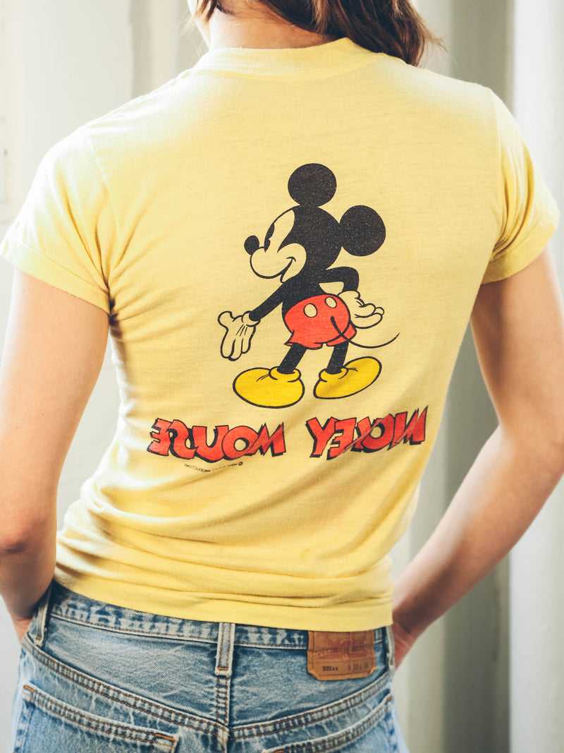 Pastel Yellow Mickey Mouse Tee T-Shirt arcadeshops.com