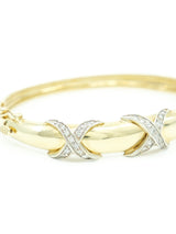 14k Gold and Diamond Ribbon Bangle Fine Jewelry arcadeshops.com