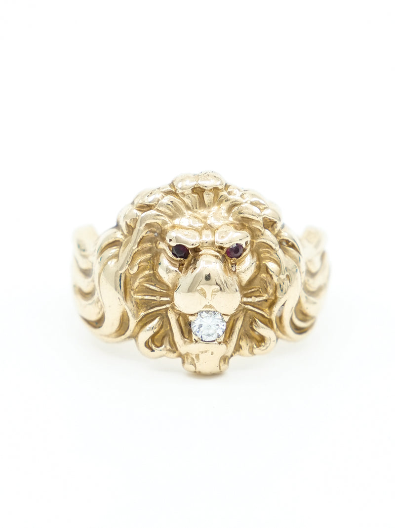 Antique 14k Lion Ring Fine Jewelry arcadeshops.com