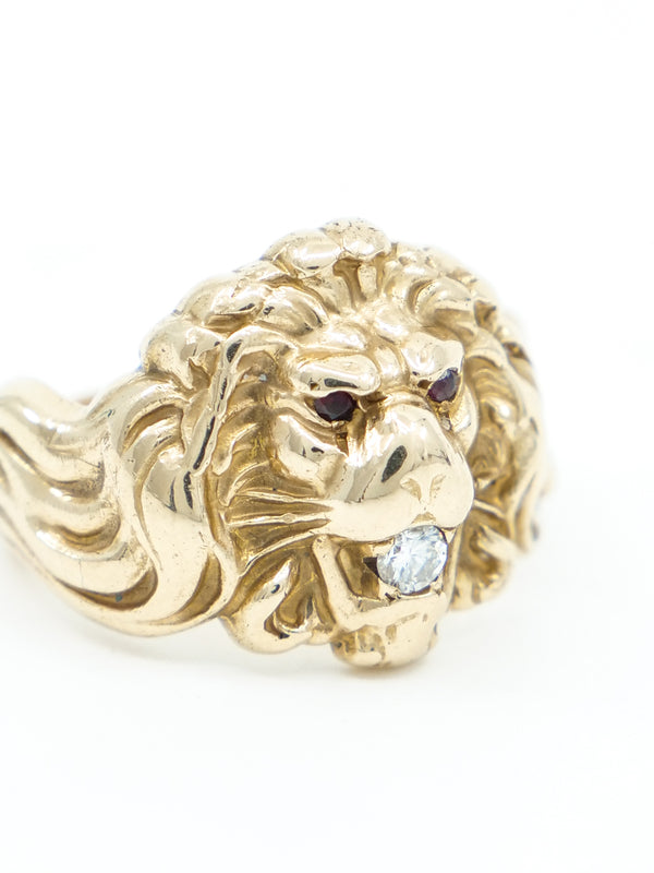 Antique 14k Lion Ring Fine Jewelry arcadeshops.com