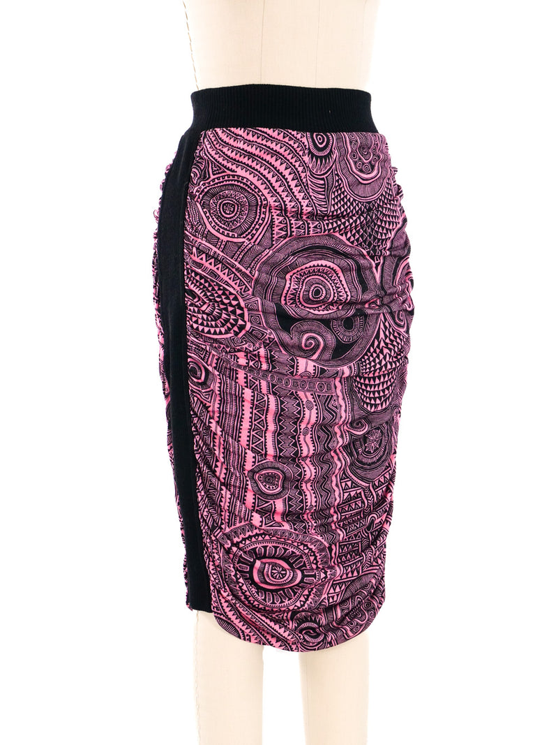 Jean Paul Gaultier Printed Mesh Skirt Bottom arcadeshops.com
