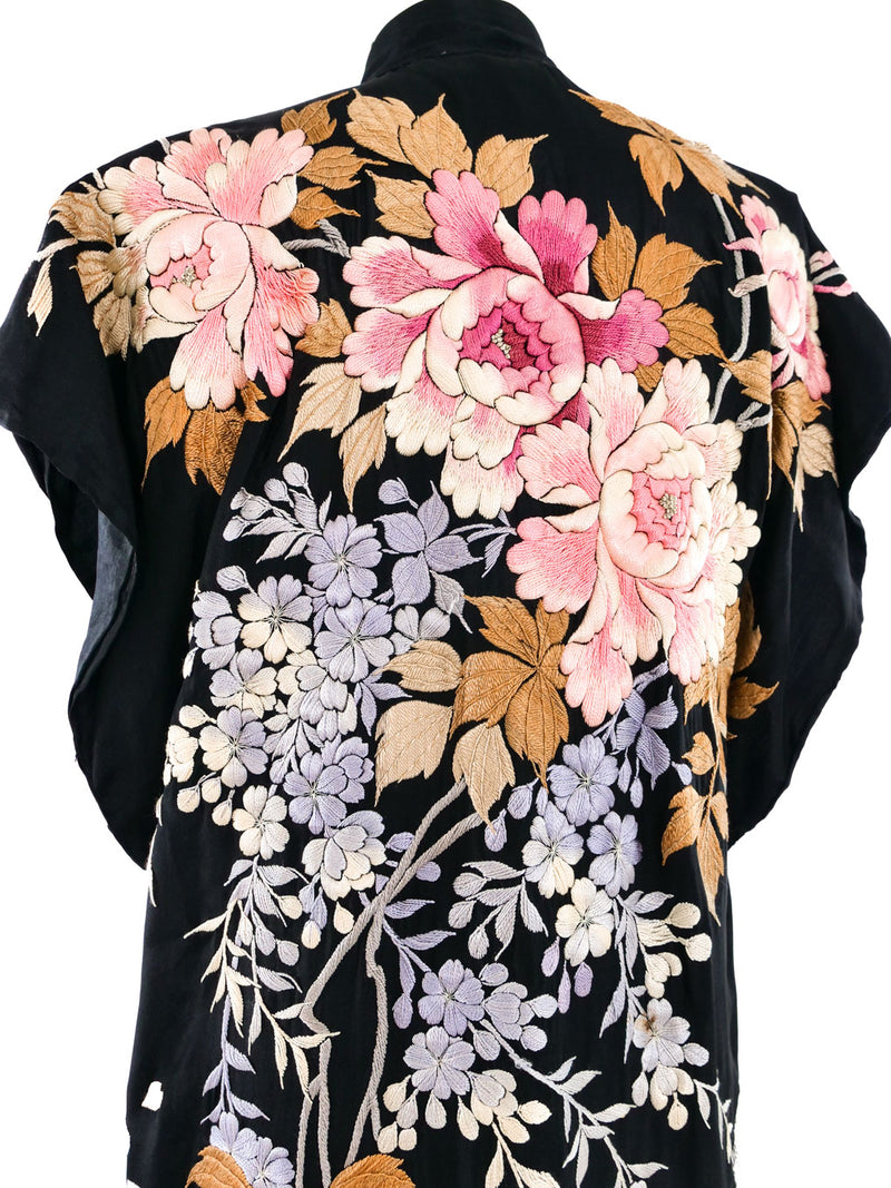 Embroidered Silk Short Sleeve Robe Jacket arcadeshops.com
