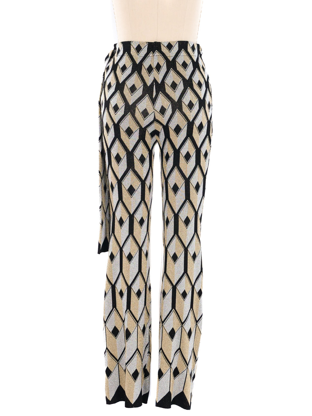 Paco Rabanne Metallic Geometric Knit Pants