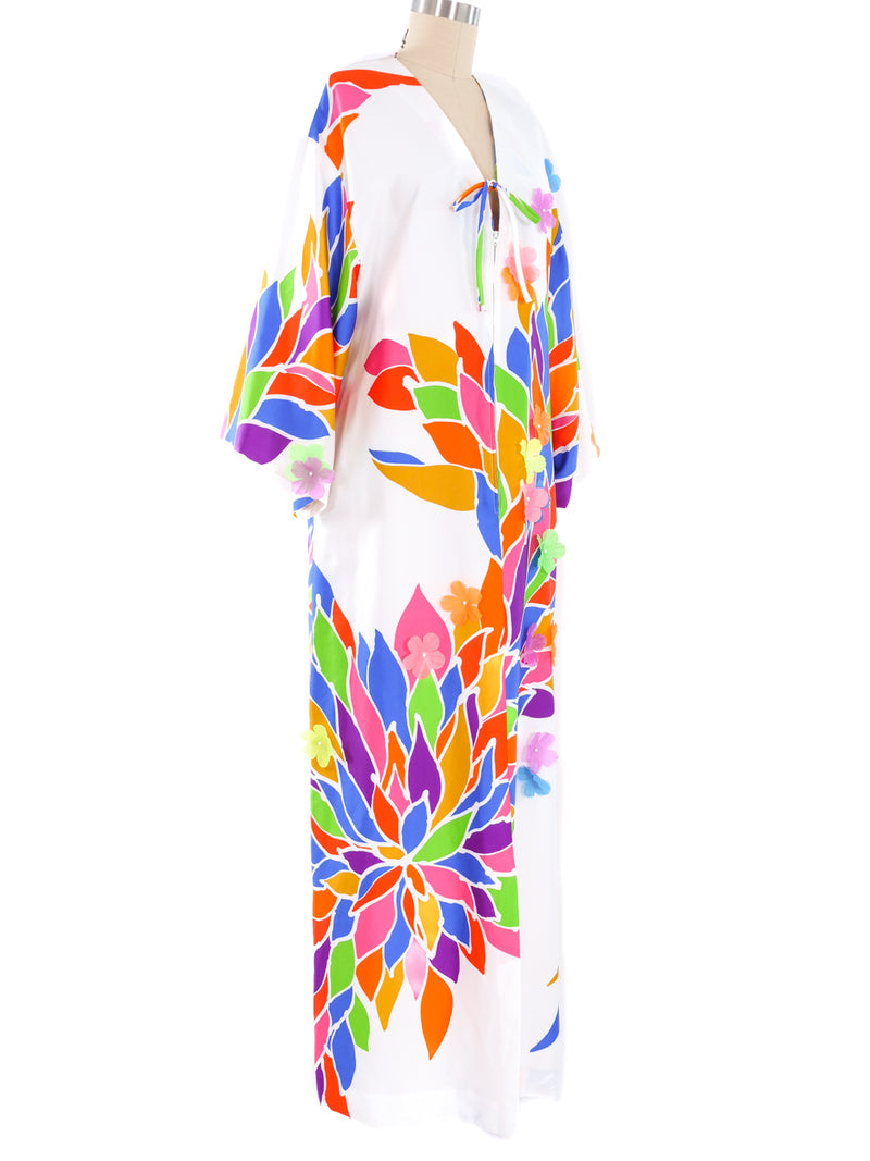 Tropical Floral Printed Caftan Dress arcadeshops.com