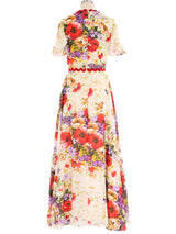 1970's Floral Printed Maxi Dress Dress arcadeshops.com
