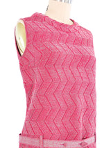 1960s Metallic Berry Knit Shift Dress Dress arcadeshops.com