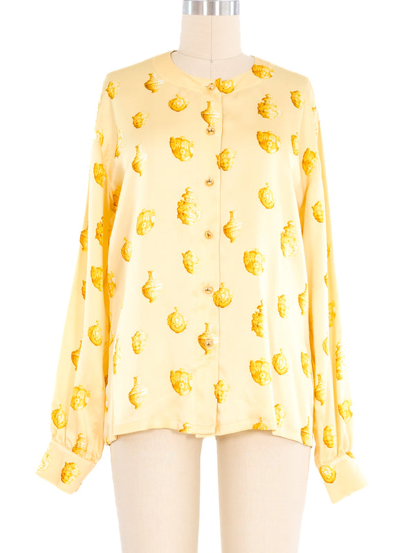 Escada Baroque Printed Silk Top Top arcadeshops.com