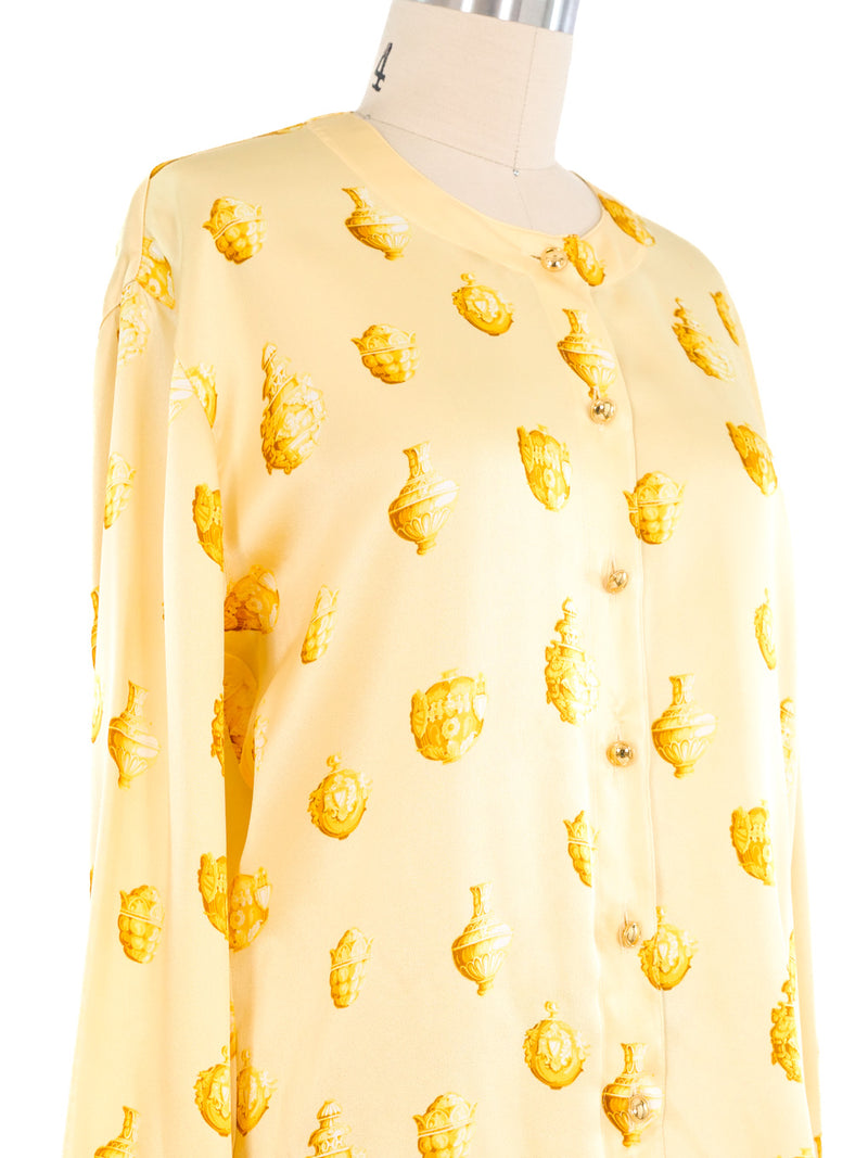 Escada Baroque Printed Silk Top Top arcadeshops.com