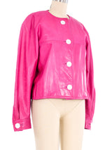 Hot Pink Leather Jacket Jacket arcadeshops.com