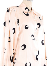 Perry Ellis Printed Blush Silk Blouse Top arcadeshops.com