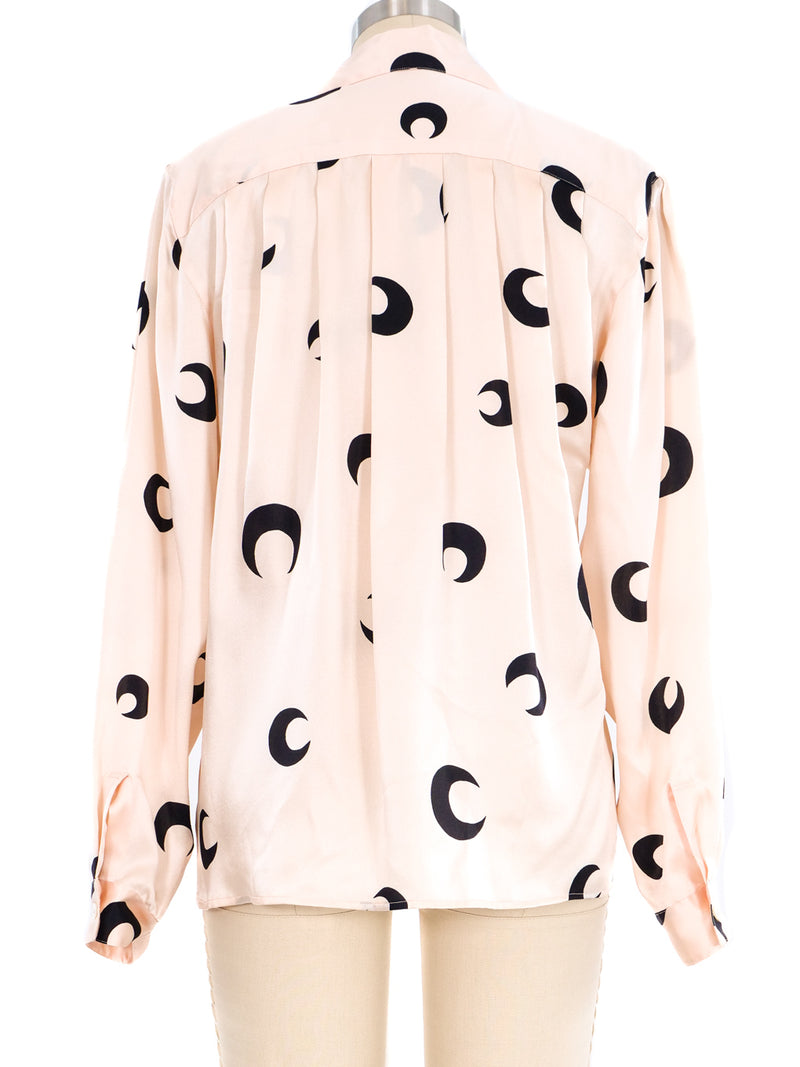 Perry Ellis Printed Blush Silk Blouse Top arcadeshops.com
