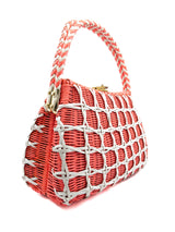 Coral Wicker Woven Basket Bag Accessory arcadeshops.com