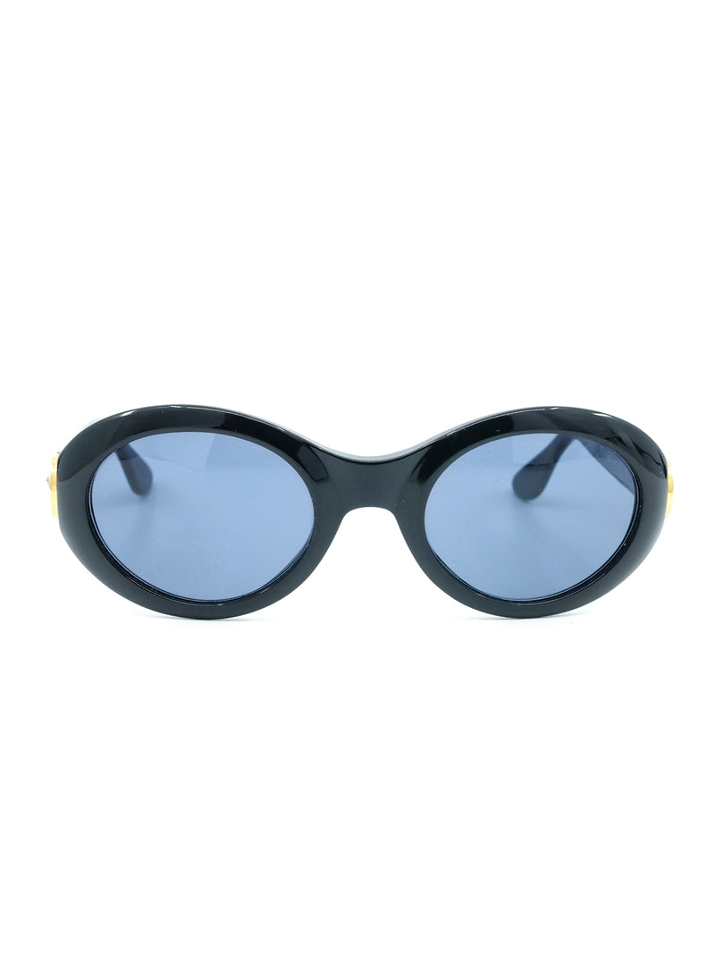 Gianfranco Ferre Oval Black Sunglasses Accessory arcadeshops.com