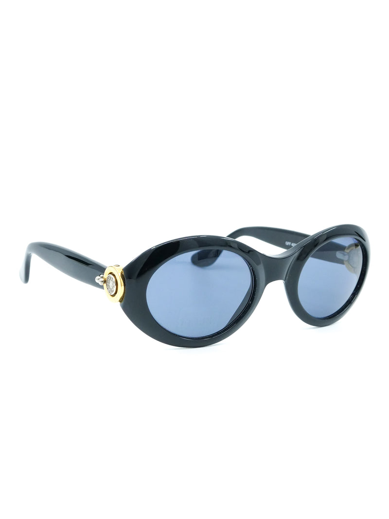 Gianfranco Ferre Oval Black Sunglasses Accessory arcadeshops.com