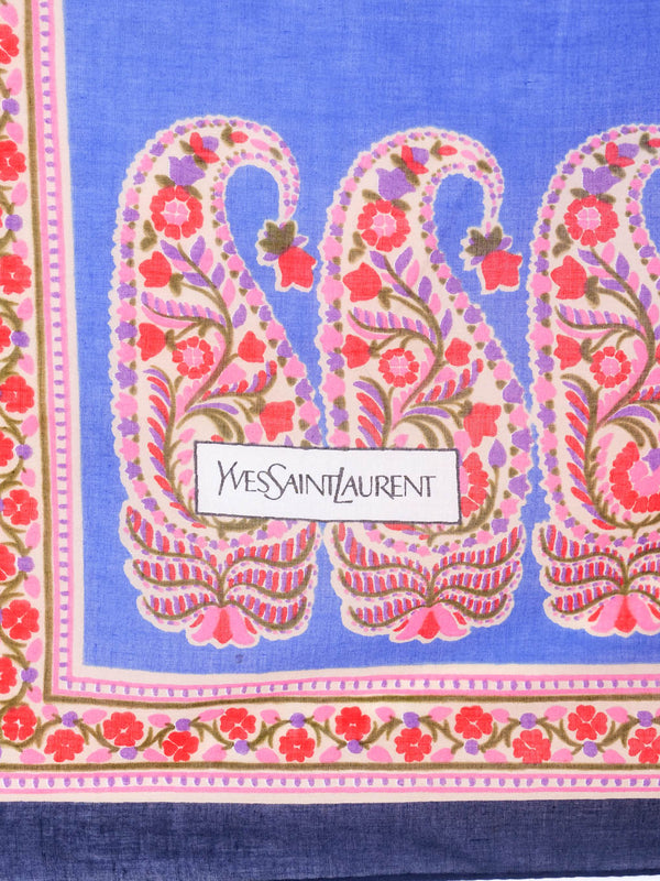 Yves Saint Laurent Paisley Cotton Gauze Scarf Accessory arcadeshops.com