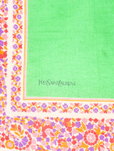 Yves Saint Laurent Green Floral Cotton Gauze Scarf Accessory arcadeshops.com