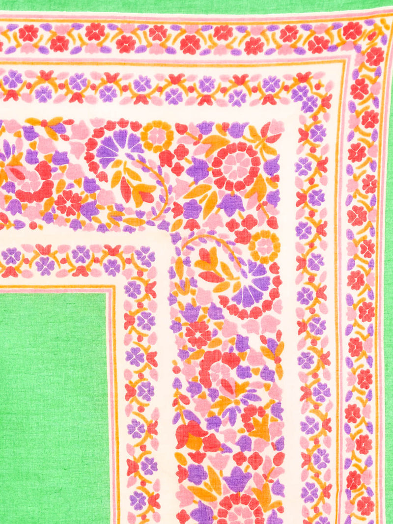 Yves Saint Laurent Green Floral Cotton Gauze Scarf Accessory arcadeshops.com