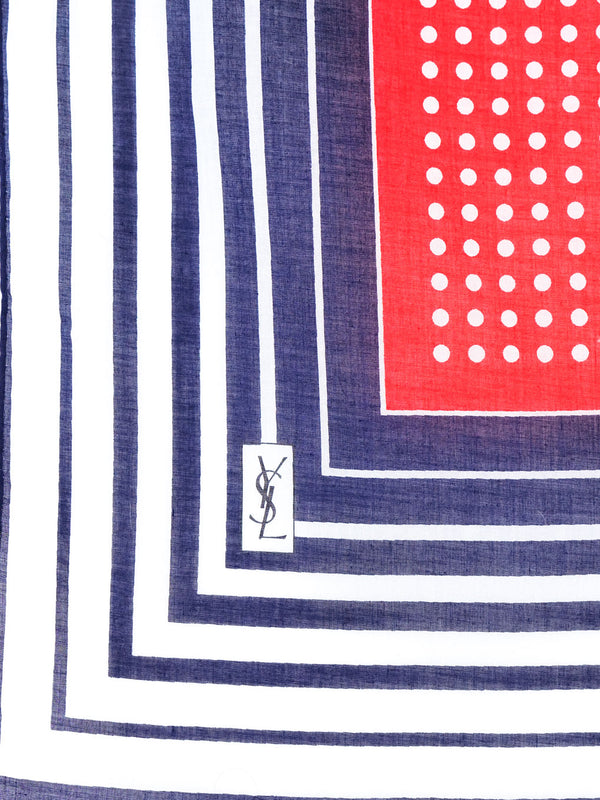 Yves Saint Laurent Polka Dot Cotton Gauze Scarf Accessory arcadeshops.com