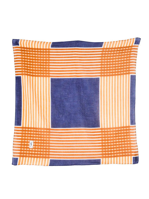 Yves Saint Laurent Plaid Cotton Gauze Scarf Accessory arcadeshops.com