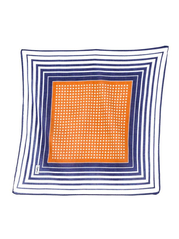 Yves Saint Laurent Dot Print Cotton Gauze Scarf Accessory arcadeshops.com