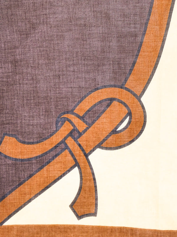 Roberta di Camerino Ribbon Printed Cotton Gauze Scarf Accessory arcadeshops.com