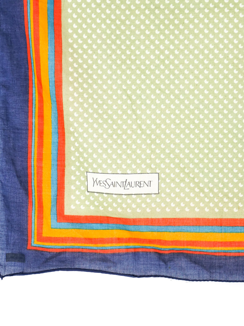 Yves Saint Laurent Leaf Printed Cotton Gauze Scarf Accessory arcadeshops.com