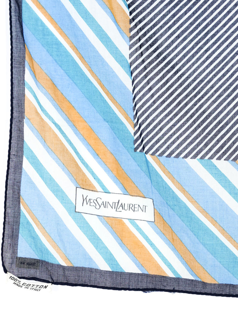 Yves Saint Laurent Striped Cotton Gauze Scarf Accessory arcadeshops.com