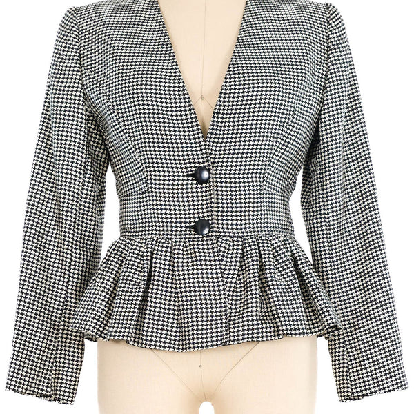 Valentino Garavani Macro houndstooth jacket 千鳥格子 Valentino Garavani Houndstooth-jacquard Wool Blazer