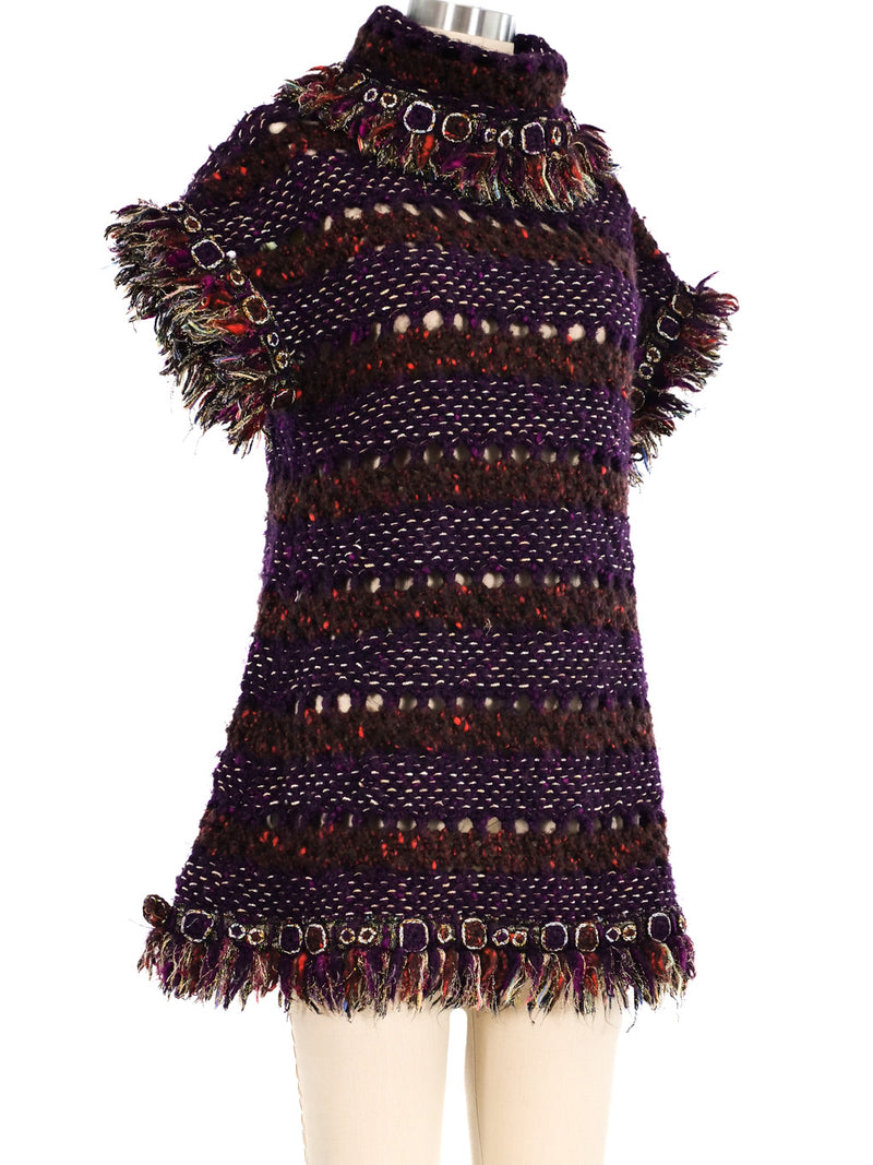 Chanel Fringed Open Crochet Dress Dress arcadeshops.com