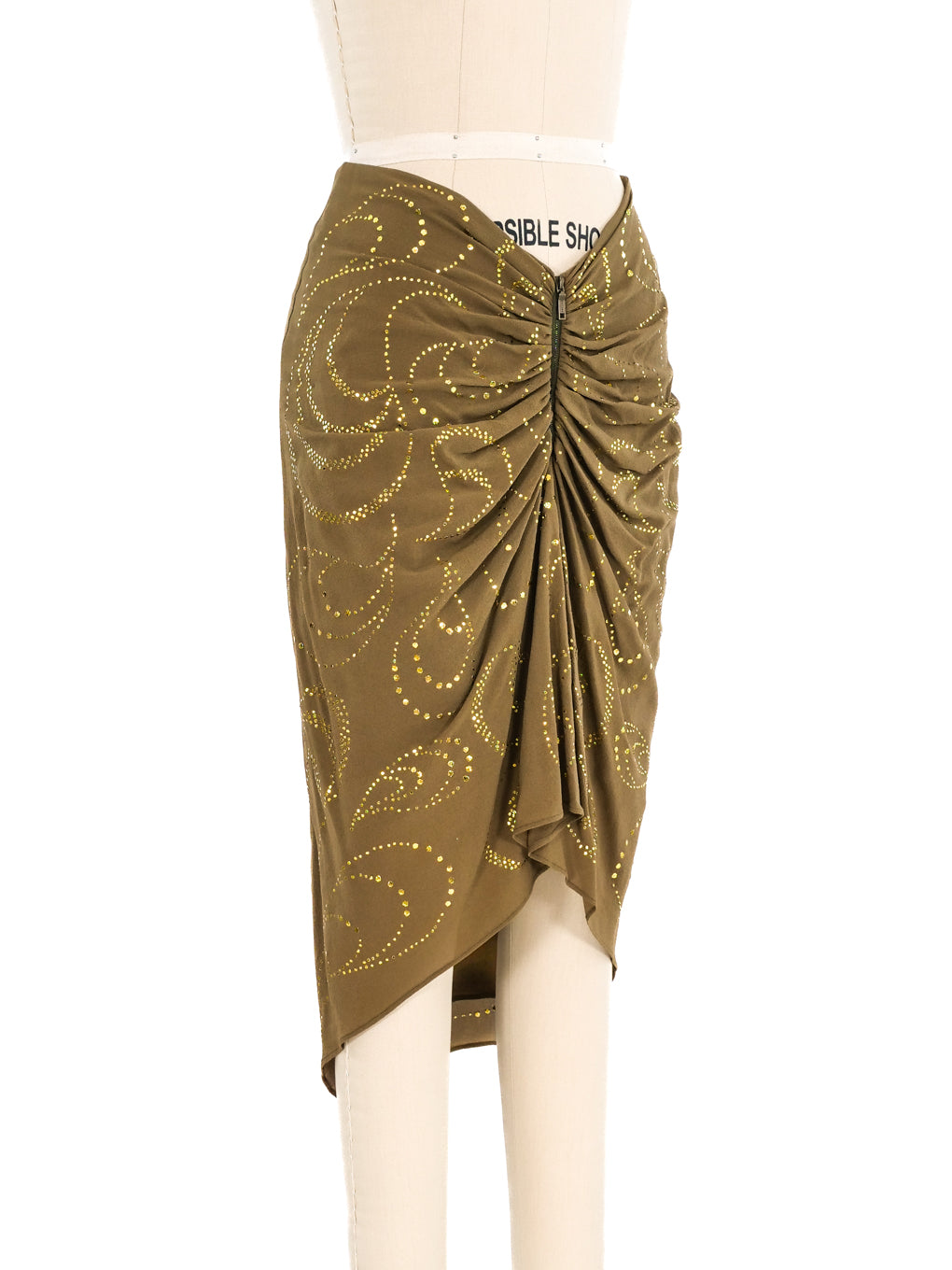 Celine Ruched Silk Skirt