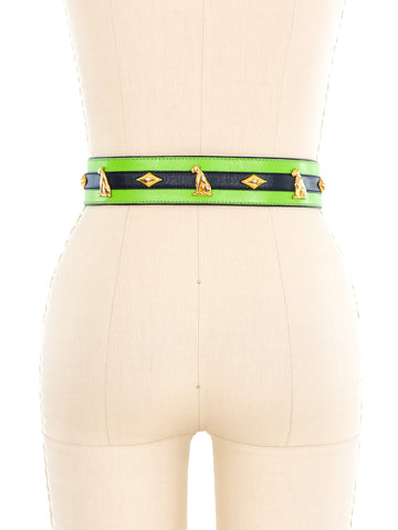 Escada Panther Studded Colorblock Belt display picture 2