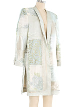 Jeanne Marc Ice Blue Patchwork Satin Jacket Jacket arcadeshops.com
