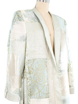 Jeanne Marc Ice Blue Patchwork Satin Jacket Jacket arcadeshops.com