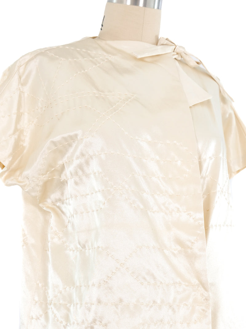 Yohji Yamamoto Top Stitched Satin Top Top arcadeshops.com