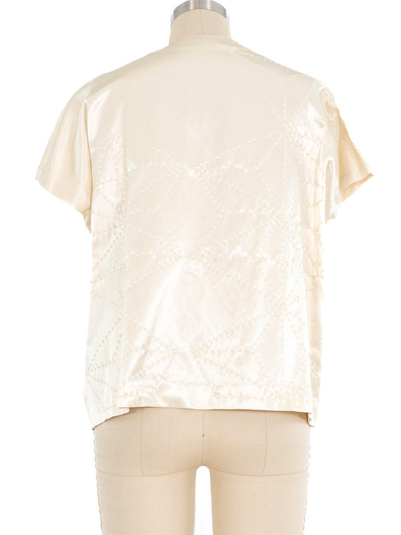 Yohji Yamamoto Top Stitched Satin Top Top arcadeshops.com