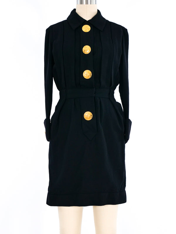 Chanel Button Front Coat Dress Dress arcadeshops.com