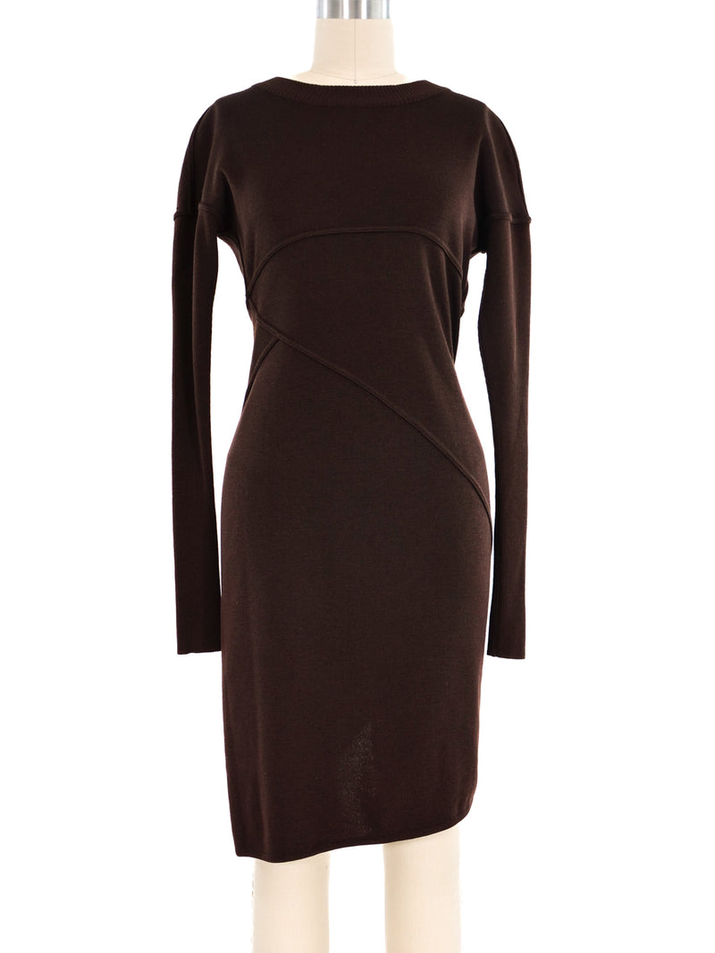 Alaia Seamed Knit Sweater Dress Dress arcadeshops.com