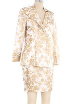 Yves Saint Laurent Metallic Floral Skirt Suit Suit arcadeshops.com