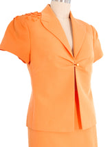 Gianni Versace Orange Cotton Skirt Suit Suit arcadeshops.com