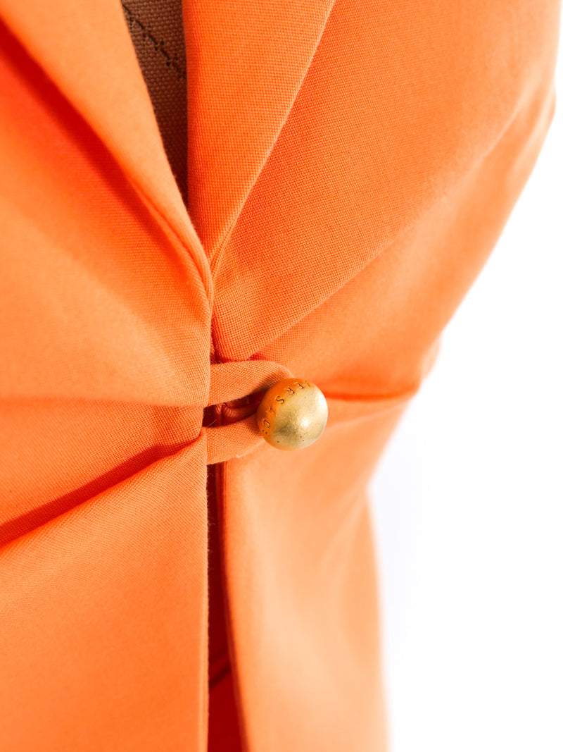 Gianni Versace Orange Cotton Skirt Suit Suit arcadeshops.com
