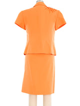 Gianni Versace Orange Cotton Skirt Suit Suit arcadeshops.com