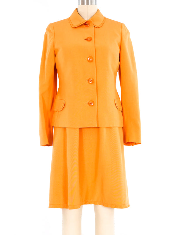 Gianni Versace Tangerine Silk Dress Ensemble Suit arcadeshops.com