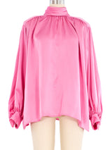 Yves Saint Laurent Pink Silk Blouse Top arcadeshops.com