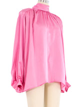 Yves Saint Laurent Pink Silk Blouse Top arcadeshops.com