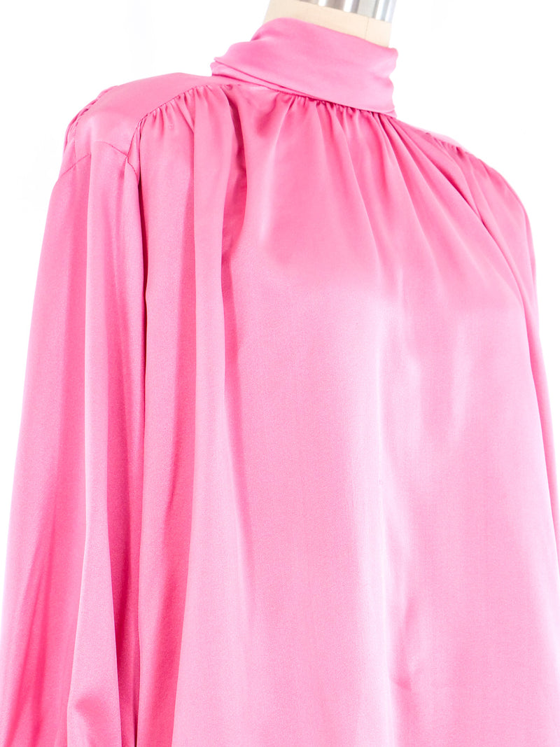 Yves Saint Laurent Pink Silk Blouse Top arcadeshops.com