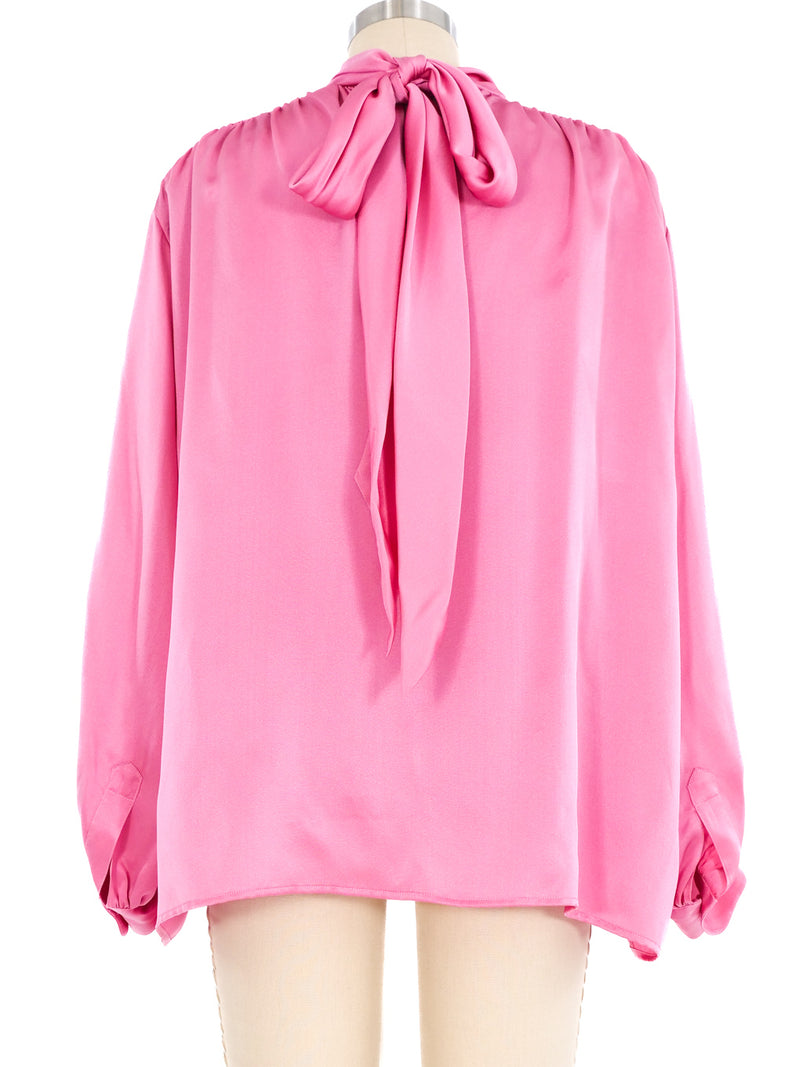 Yves Saint Laurent Pink Silk Blouse Top arcadeshops.com