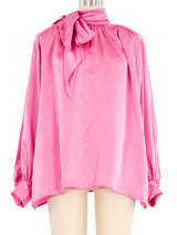 Yves Saint Laurent Pink Silk Blouse Top arcadeshops.com