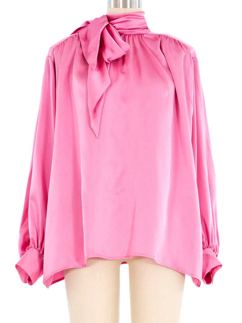 Yves Saint Laurent Pink Silk Blouse Top arcadeshops.com